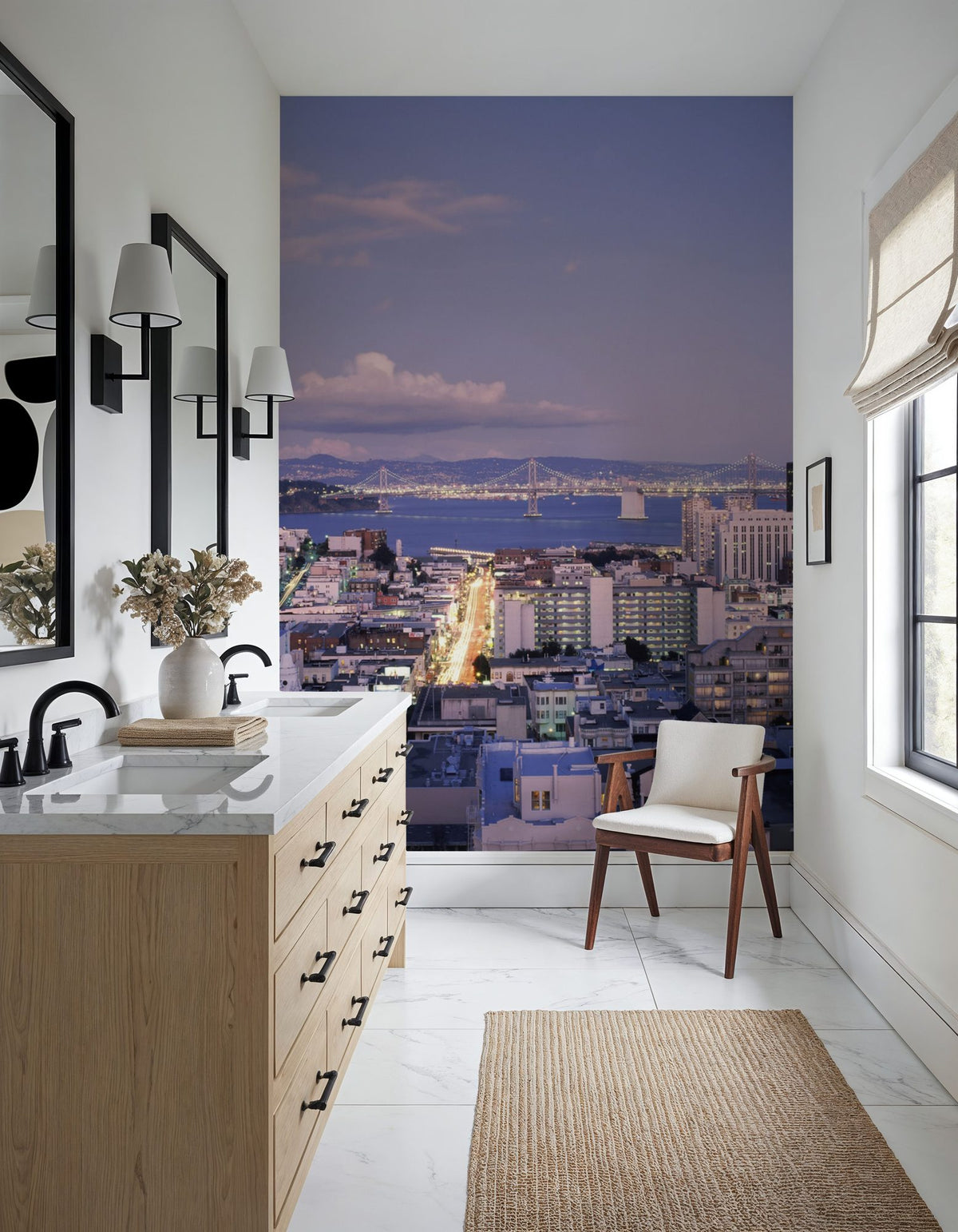 Highrise Twilight Metropolis Mural Wallpaper - room preview 03