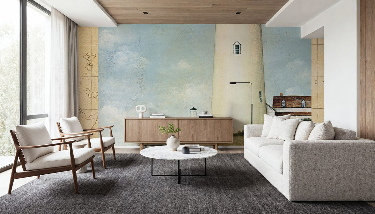 Atlantic Island Map Mural Wallpaper - room preview 03