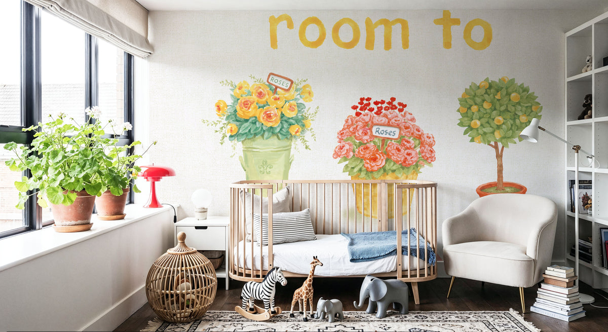 Flea Market Flowers VI Mural Wallpaper - room preview 03