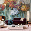 Hydrangeas in Glass Jars Blue Mural Wallpaper - room preview 03