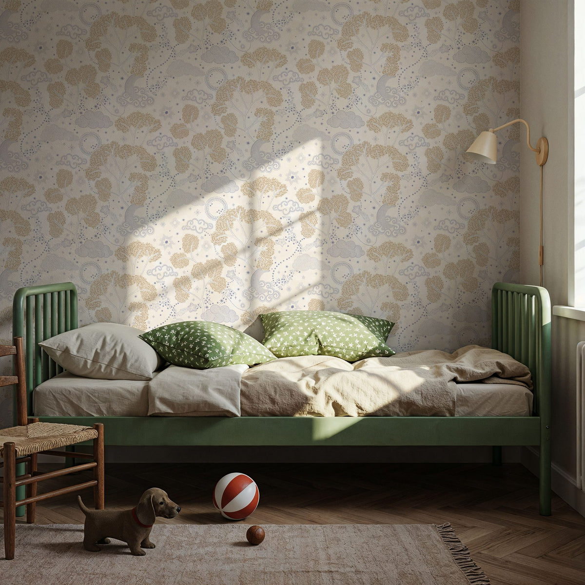 Moonlit Sky Petite, Cream Mural Wallpaper - room preview 03