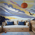 Coastal Apricity, Pewter Mural Wallpaper - room preview 03