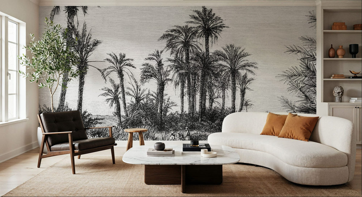 Les Palmiers Mural Wallpaper - room preview 03