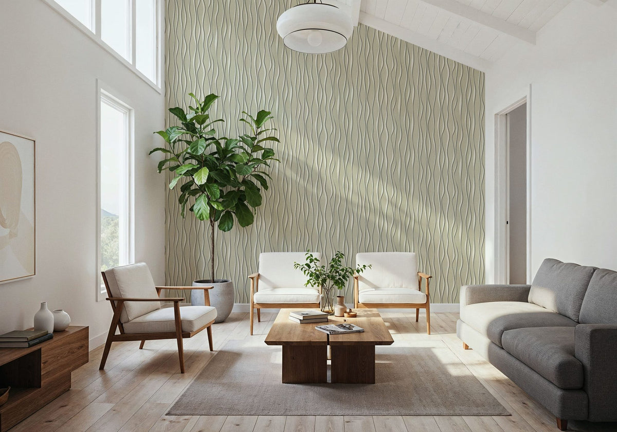 Swaying Lines, Pine Whisper Mural Wallpaper - room preview 03