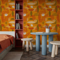 Homley Geometry, Orange Mural Wallpaper - room preview 03