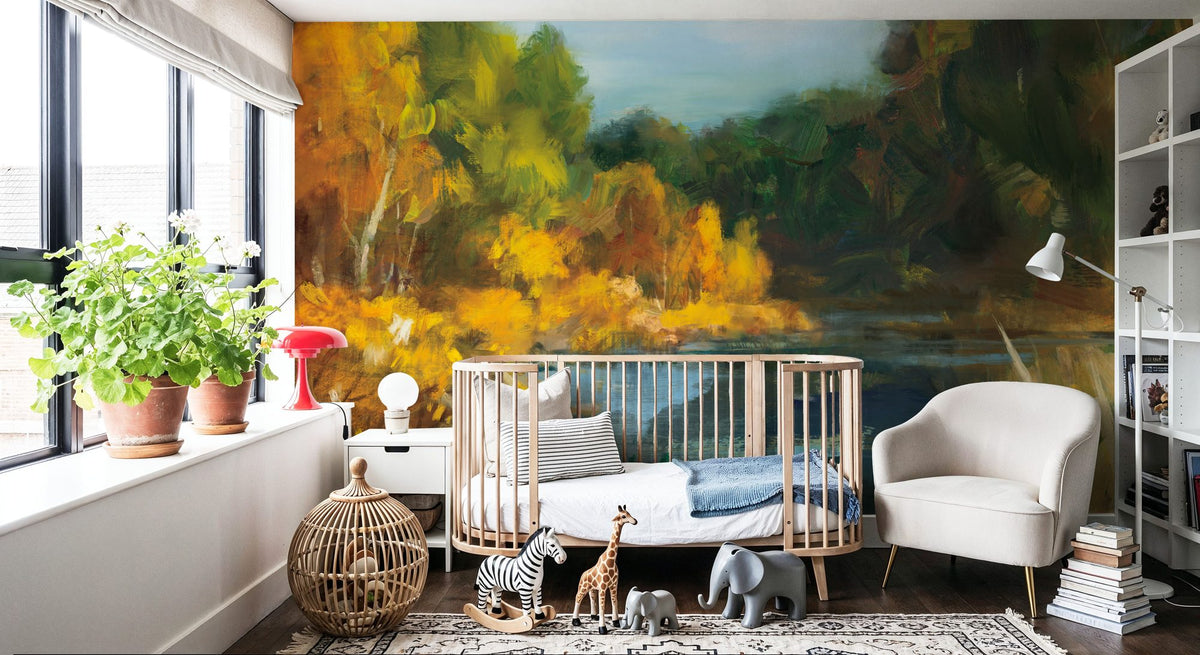Autumn River Mural Wallpaper - room preview 03