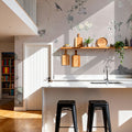 Birds in the Garden Light Gray Mural Wallpaper - room preview 03