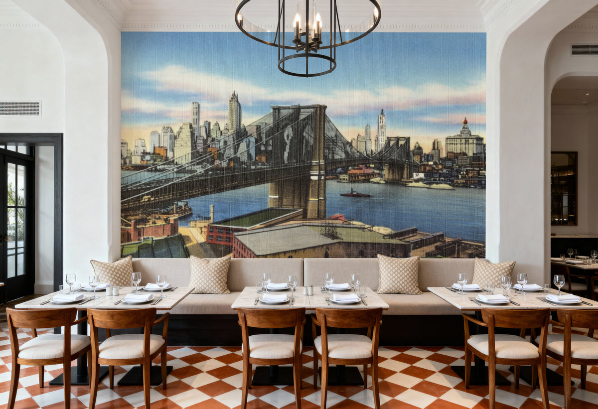 Greetings From Brooklyn Bridge Mural Wallpaper - room preview 03