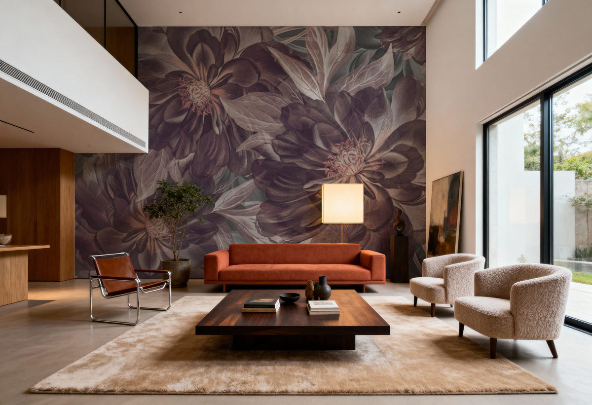 Foliage Study - Dark Plum Mural Wallpaper - room preview 03