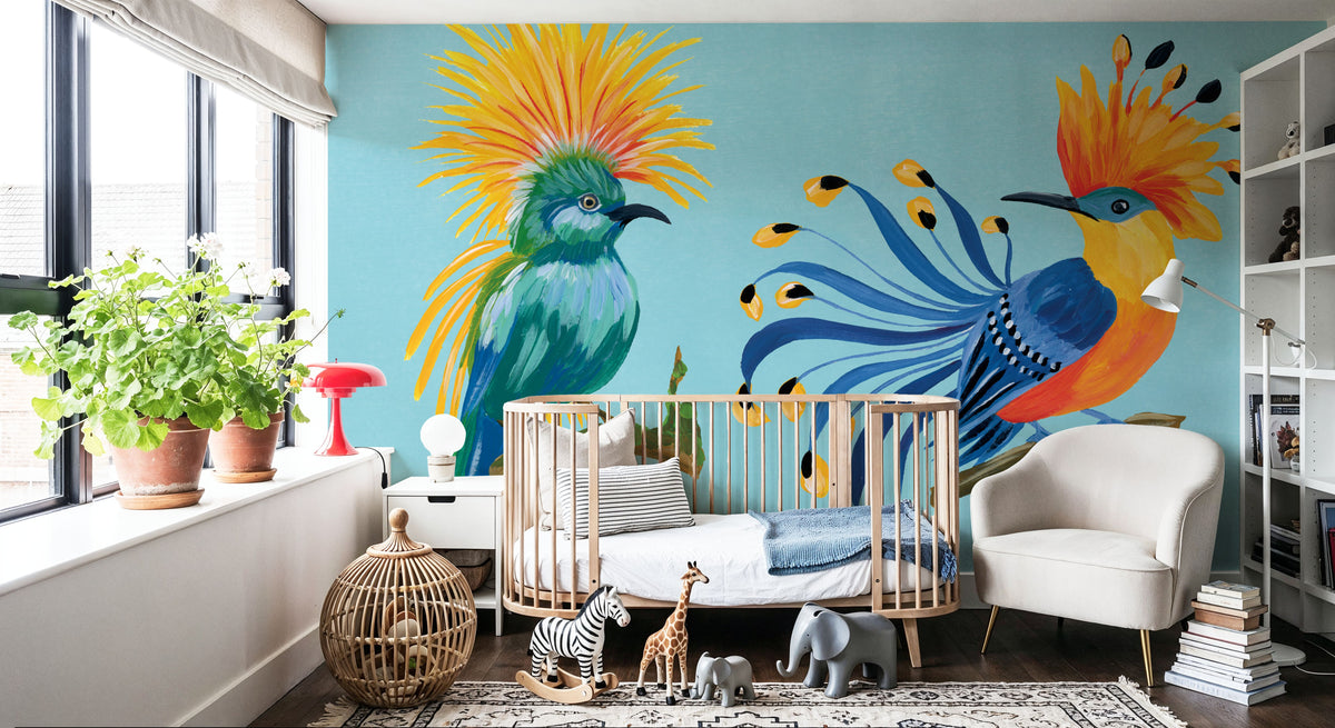 Birds of Paradise VI Mural Wallpaper - room preview 03