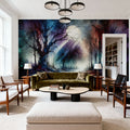 Mystical Moonlit Forest Scene Mural Wallpaper - room preview 03