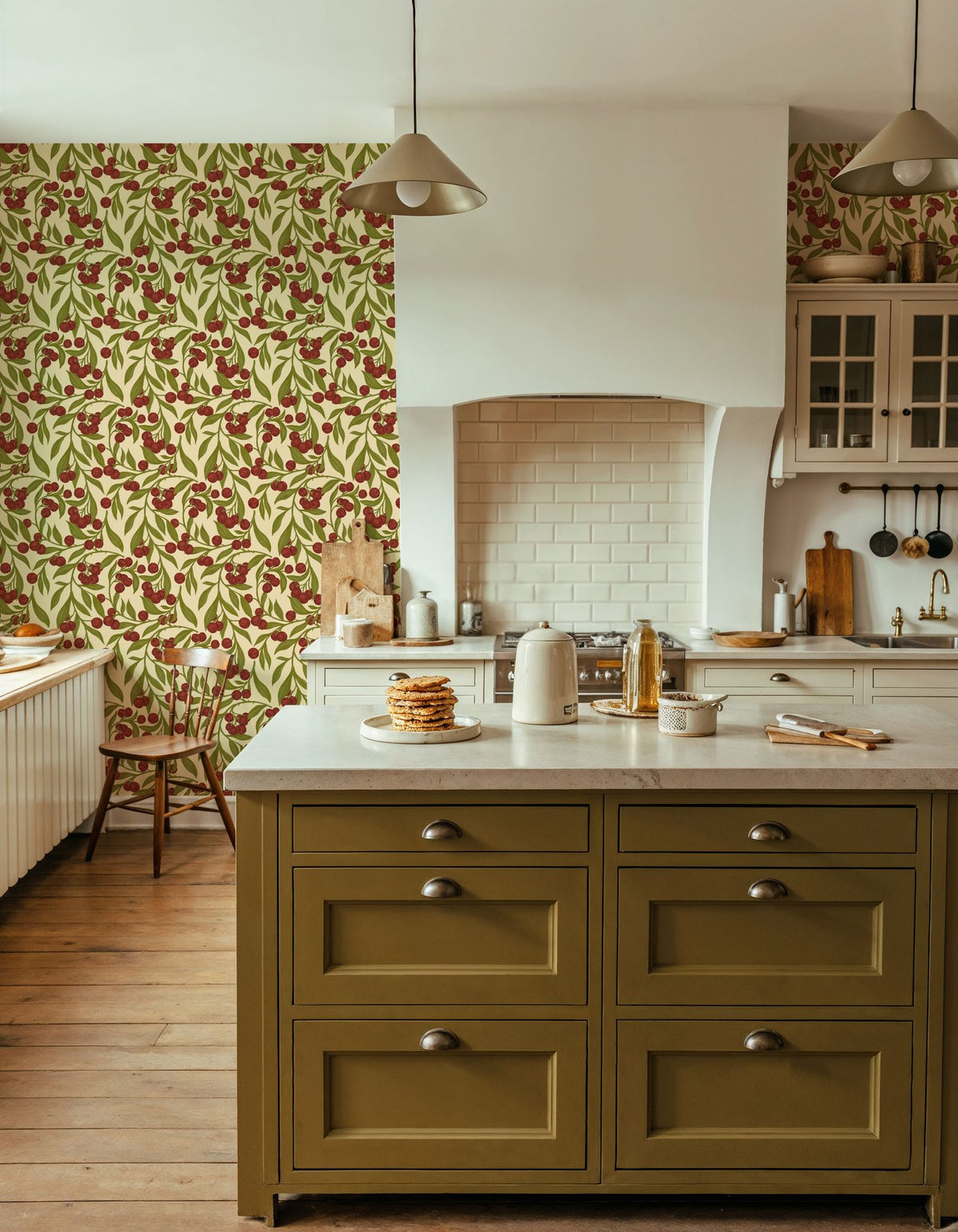 Autumn Berries, Red Mural Wallpaper - room preview 03