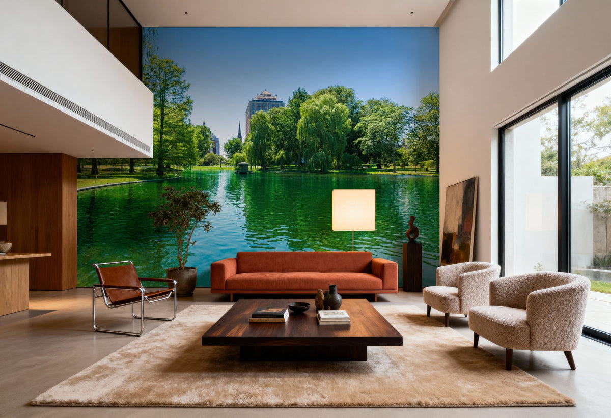 Boston Common Lake Mural Wallpaper - room preview 03