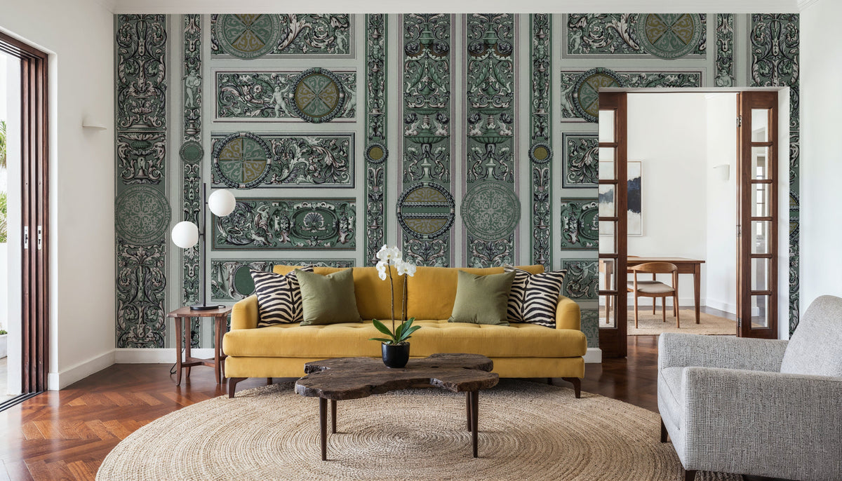 Chamber, Forest Green Mural Wallpaper - room preview 03