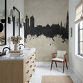 Zagreb Croatia Skyline Concrete Mural Wallpaper - room preview 03