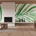 Colorful Tropical Leaf Green II Mural Wallpaper - room preview 03