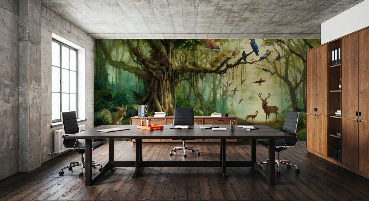 Harmony Amongst Jungle Dwellers Mural Wallpaper - room preview 03