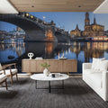 Twilight Bridge Mural Wallpaper - Blue Tone - room preview 03