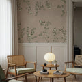 Rambling Rose, Ivory on Beige Mural Wallpaper - room preview 03