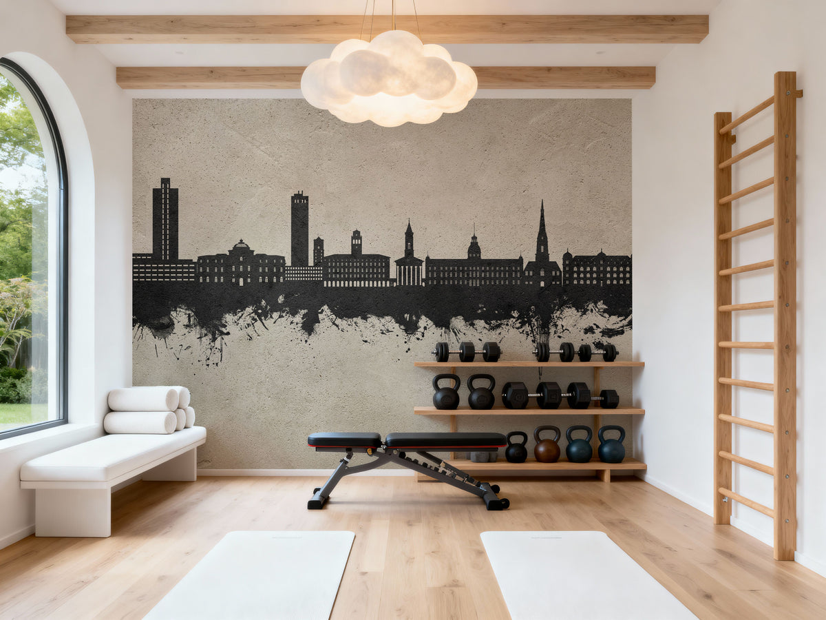 Karlsruhe Germany Skyline Concrete Mural Wallpaper - room preview 03