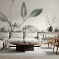 Linen Leaves I Mural Wallpaper - room preview 03