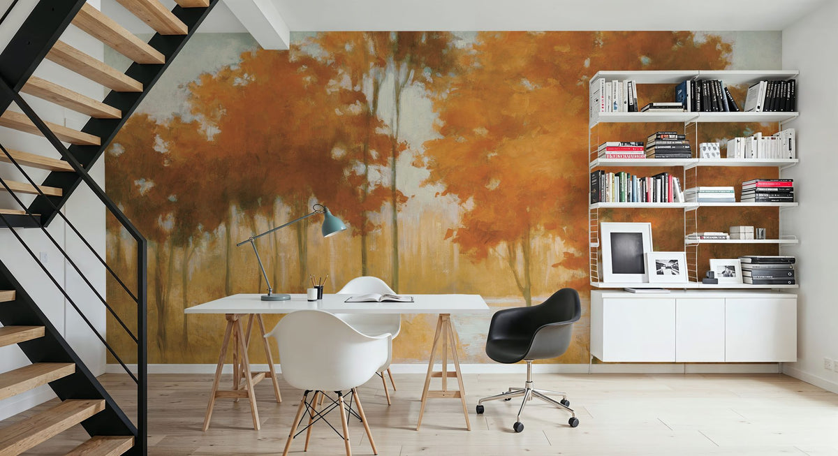 Autumn Lake Light Mural Wallpaper - room preview 03