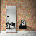 Harvest Paisley Mini Orange Mural Wallpaper - room preview 03
