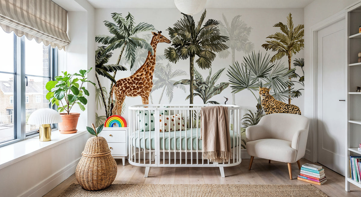 The Giraffes Paradise Mural Wallpaper - room preview 03