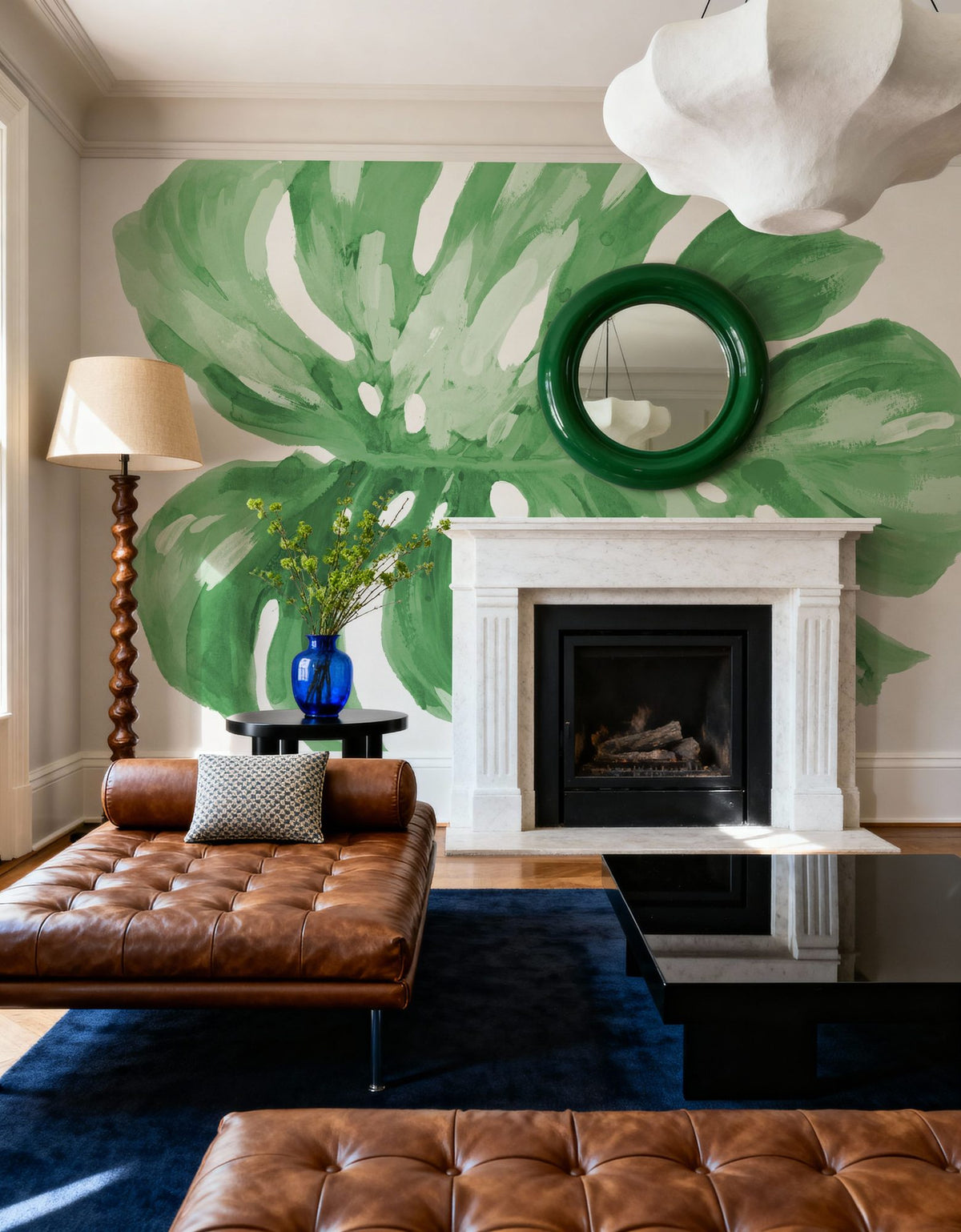 Colorful Tropical Leaf Green I Mural Wallpaper - room preview 03