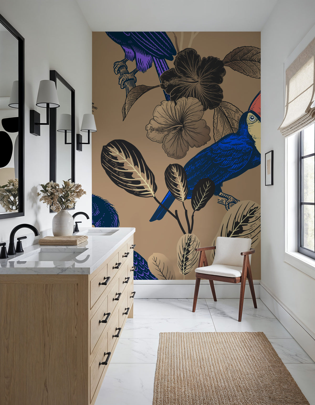 Laughing Birds Mural Wallpaper - room preview 03