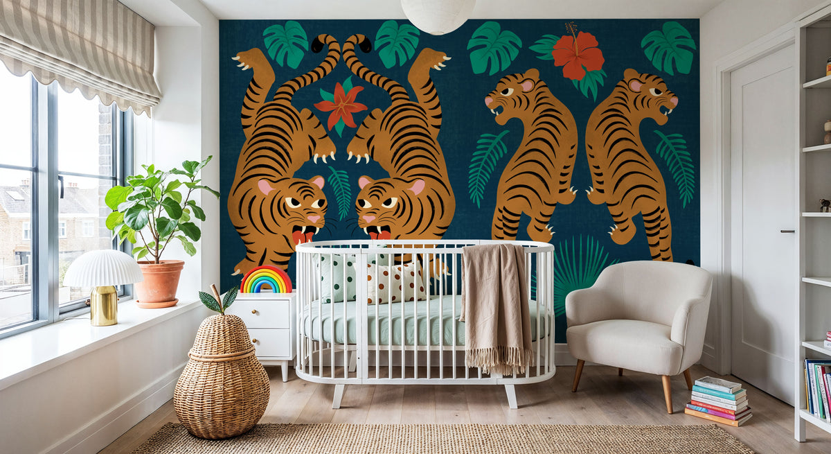 Jungle Tigers Mural Wallpaper - room preview 03