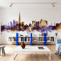 Dubai Skyline Purple & Gold Mural Wallpaper - room preview 03