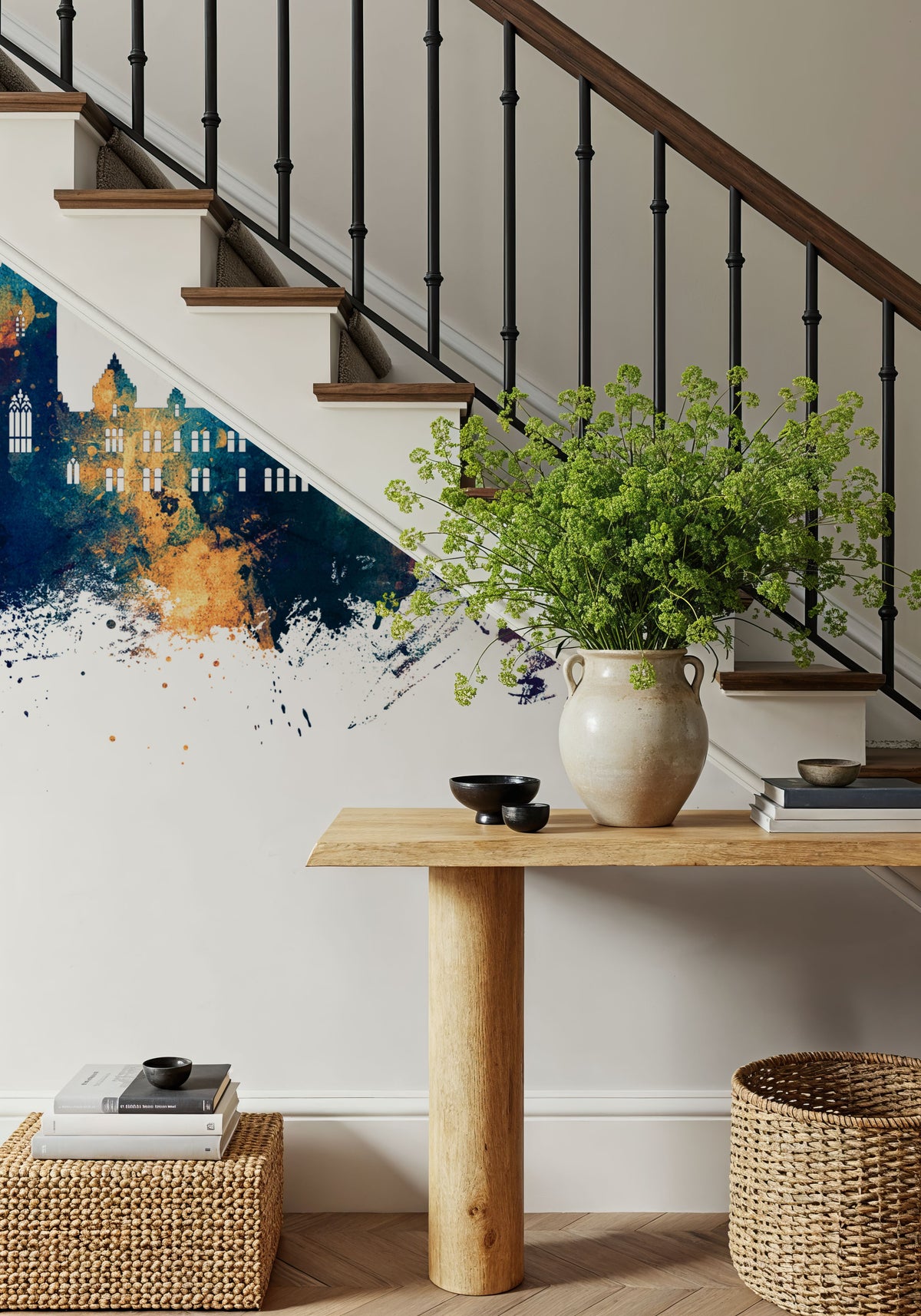 Perth Scotland Skyline Blue & Bronze Mural Wallpaper - room preview 03