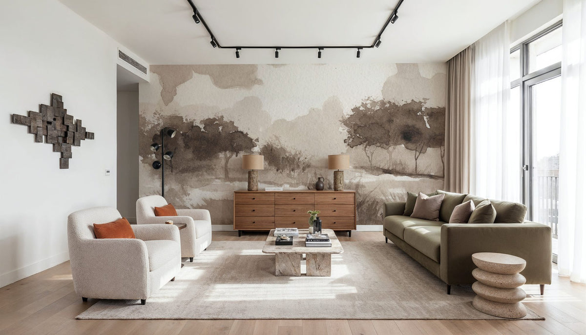 Sepia Grove Mural Wallpaper - room preview 03
