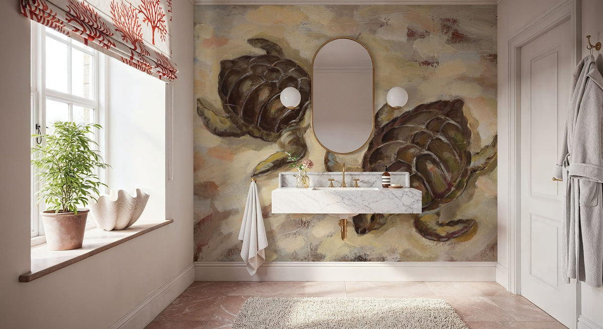 Sea Turtles on the Sand Mural Wallpaper - room preview 03