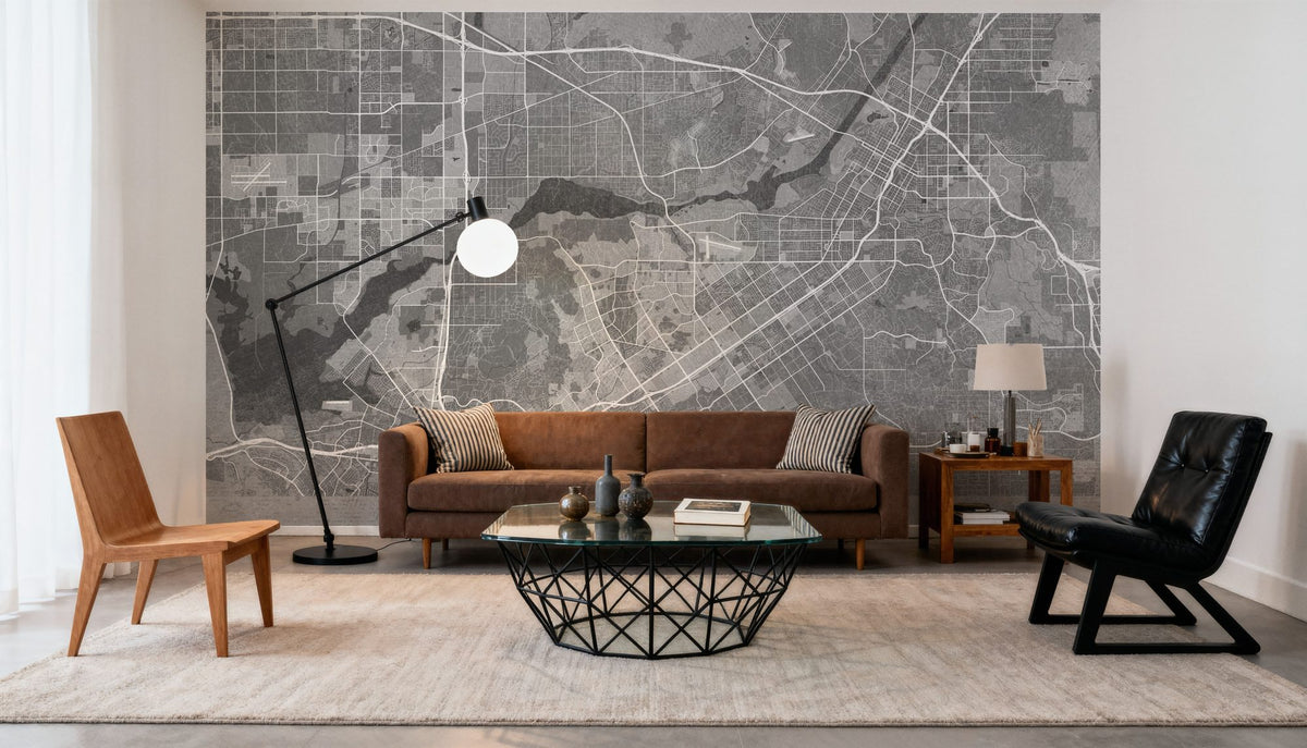Riverside Grey Mural Wallpaper - room preview 03