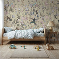 Bird Garden Light Yellow Mural Wallpaper - room preview 03