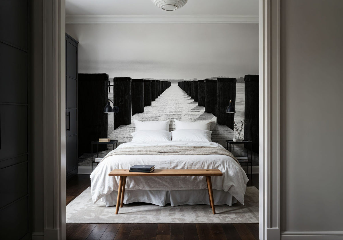 Winter Dock Mural Wallpaper - room preview 03