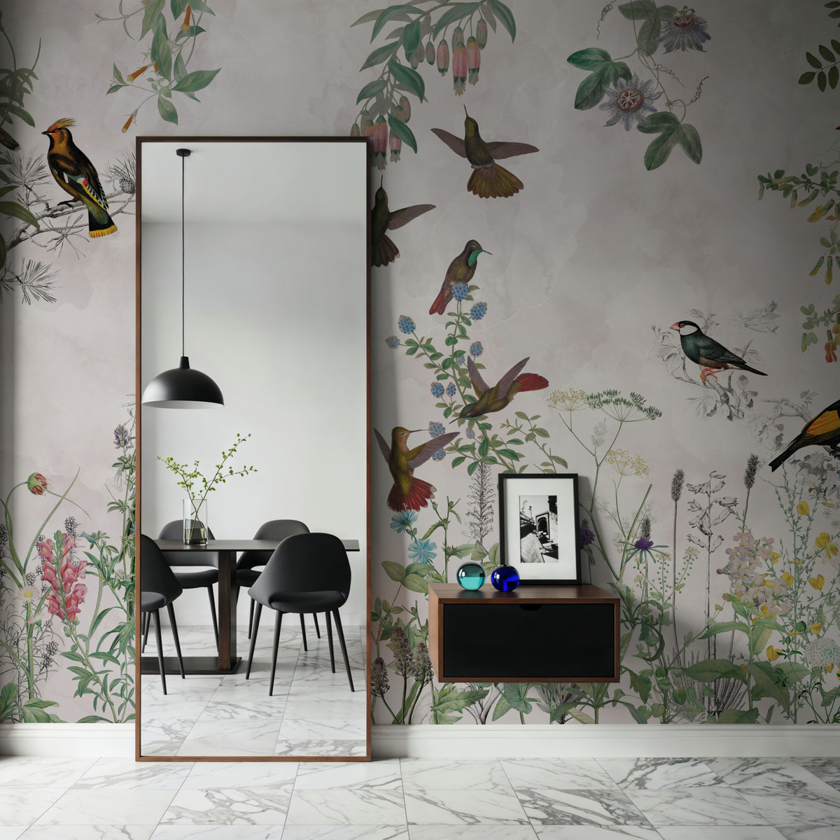 Fields of Birds and Flowers Mural Wallpaper - Edition 4 - room preview 03