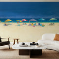 Day At the Beach Mural Wallpaper - Blue Tone - room preview 03