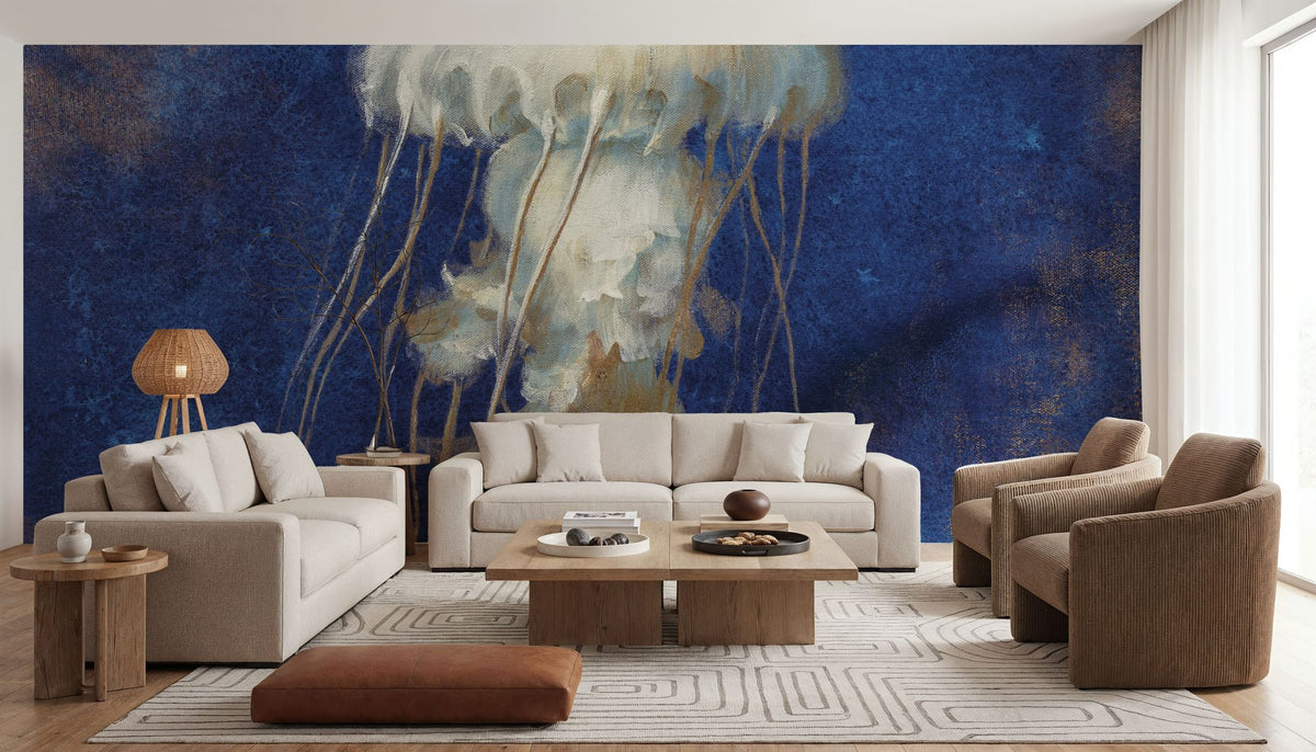 Treasures From the Sea Indigo II Mural Wallpaper - room preview 03