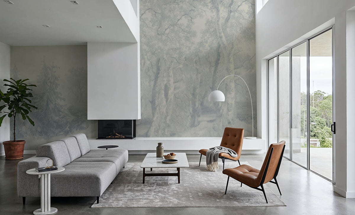 Forest Immersion Pale Blue Mural Wallpaper - room preview 03