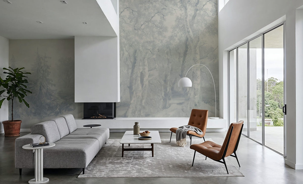 Forest Immersion Pale Blue Mural Wallpaper - room preview 03