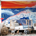 Waves Crashing with Sunset Mural Wallpaper - room preview 03