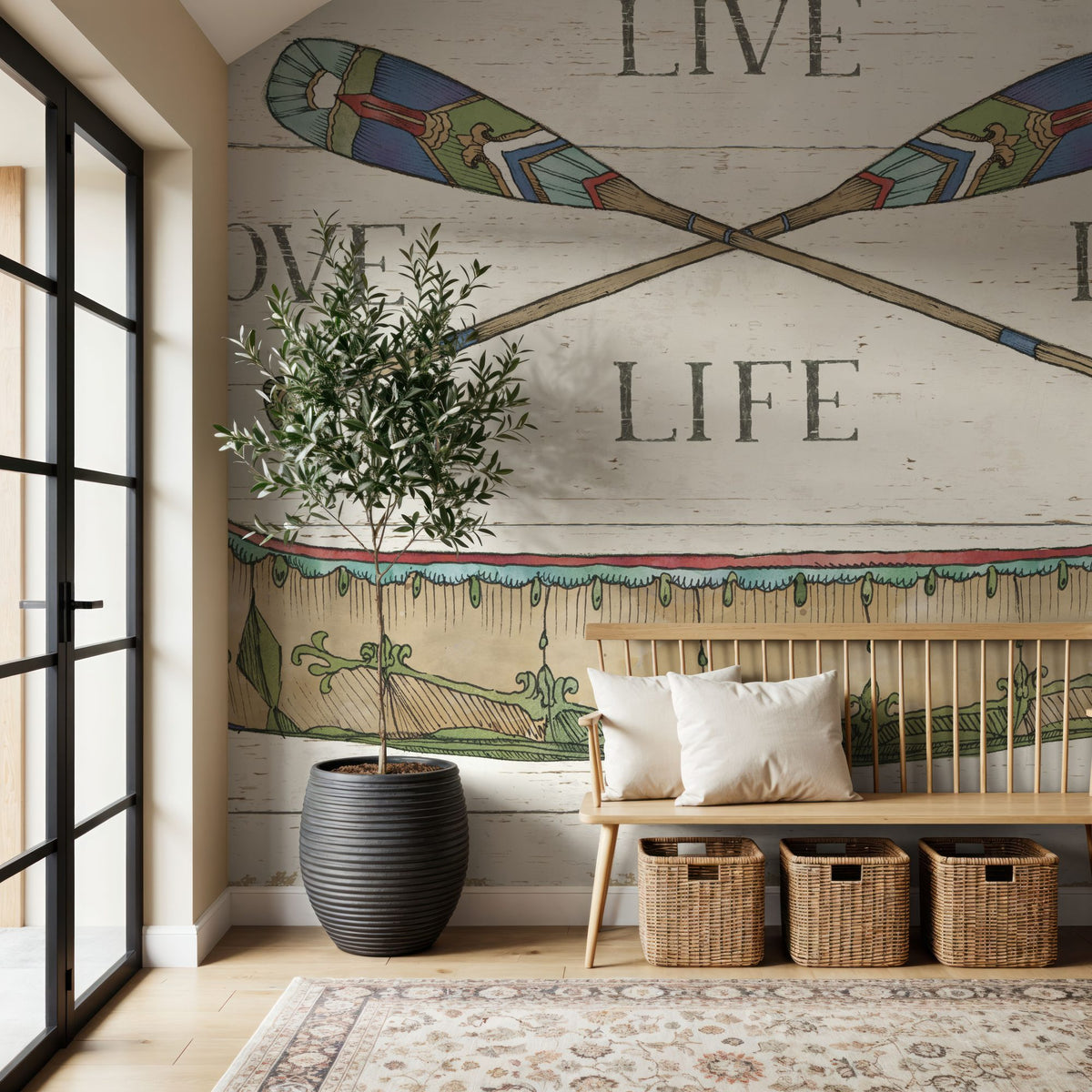 Lake Sketches III Color Mural Wallpaper - room preview 03