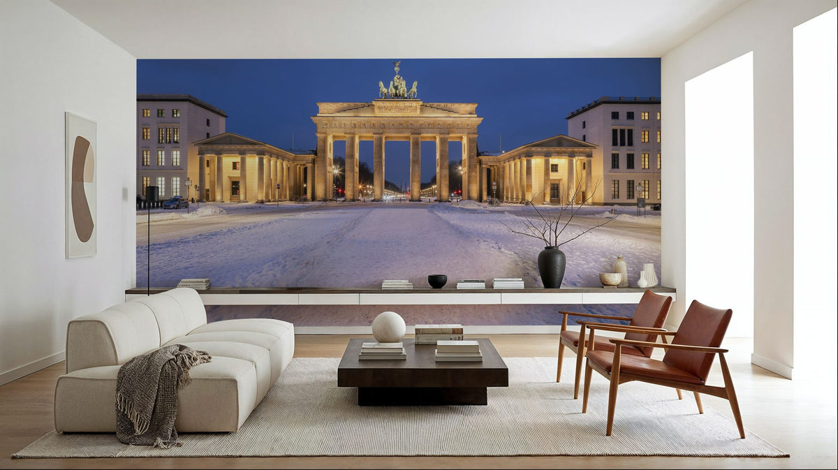 Snowy Brandenburger Tor Mural Wallpaper - room preview 03