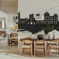 Poughkeepsie New York Skyline Black & White Mural Wallpaper - room preview 03