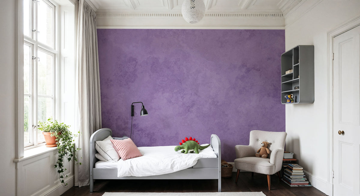 Subtle Plaster Wall, Aura Indigo Mural Wallpaper - room preview 03