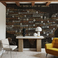 US City Map Black Mural Wallpaper - Dark Tone - room preview 03
