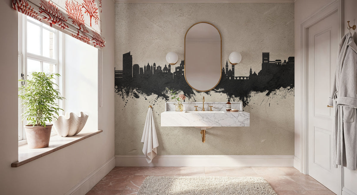 Granada Spain Skyline Concrete Mural Wallpaper - room preview 03
